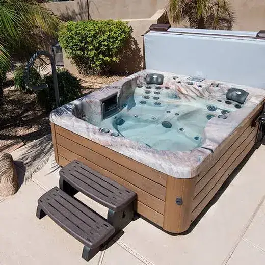 Vita spa hot tub installed outdoors
